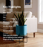 Porto Metal Planter, Small - Blue
