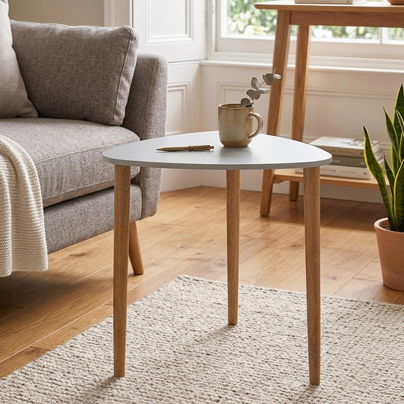 Avira Wooden Side Table, Large - White