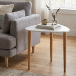 Avira Wooden Side Table, Large - White