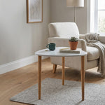 Avira Wooden Side Table, Large - White