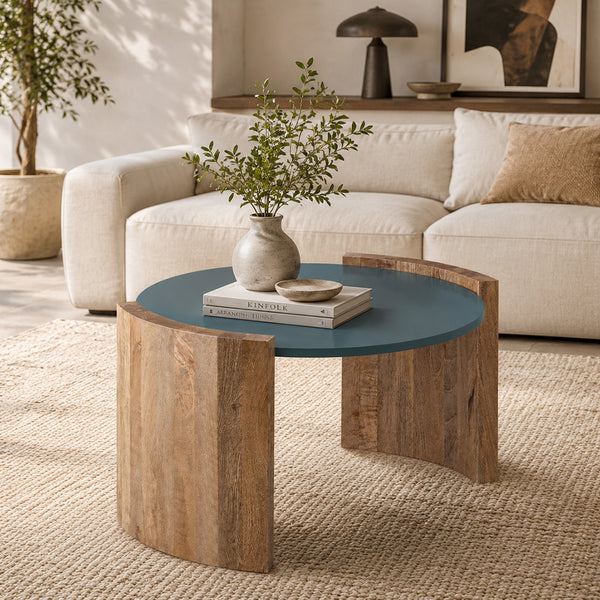 Stela Wooden Coffee Table - Blue