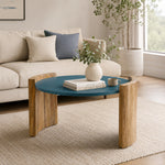 Stela Wooden Coffee Table - Blue