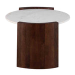 Stela Wooden Coffee Table With Marble Top - Brown