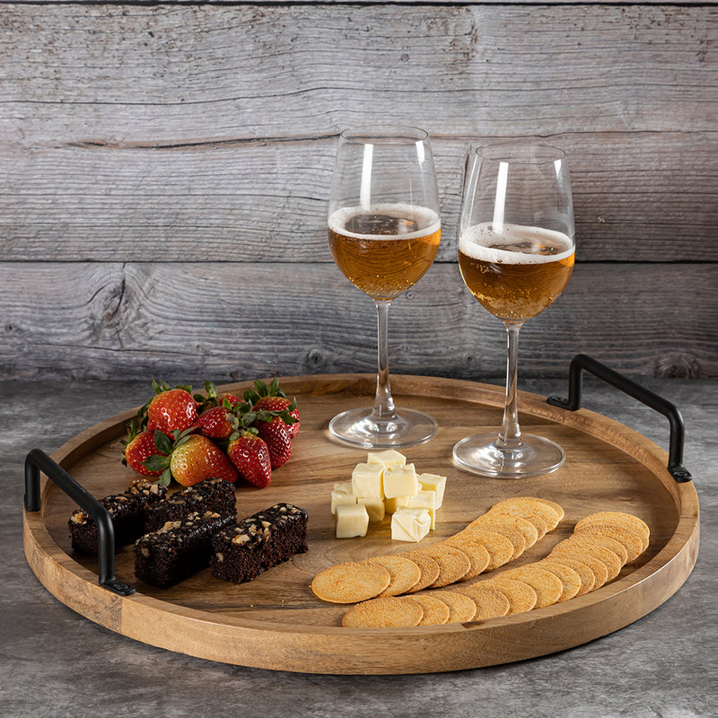 Vertex Wooden Serving Tray, Large - Brown