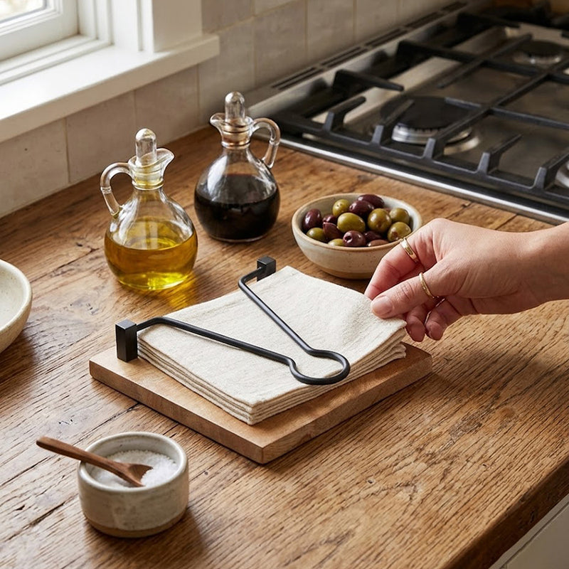 Elegant Wooden Napkin Holder For Organize Kitchen, Dining Table And Office