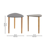 Avira Wooden Side Table, Medium - Grey