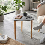 Avira Wooden Side Table, Medium - Grey