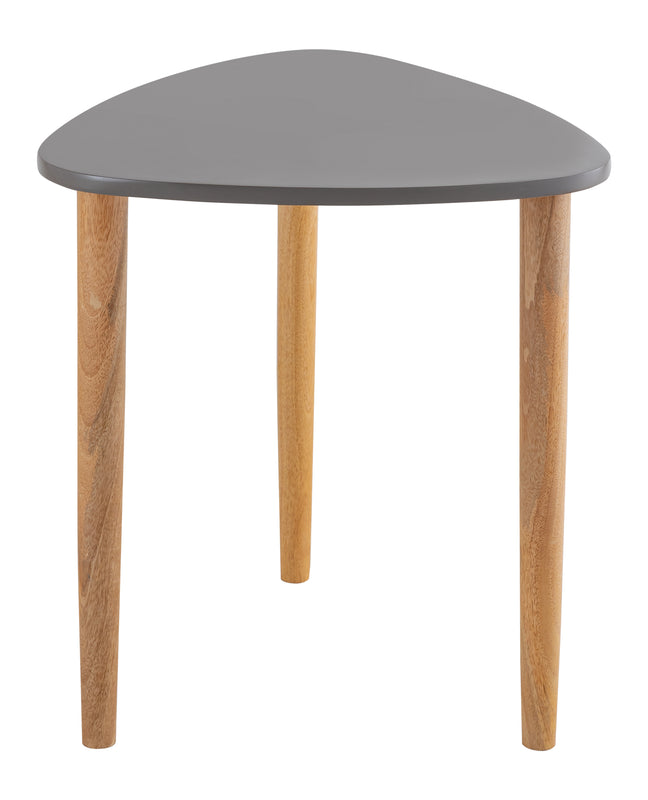 Avira Wooden Side Table, Medium - Grey