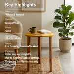 Avira Wooden Side Table, Small - Yellow