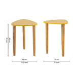 Avira Wooden Side Table, Small - Yellow