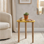 Avira Wooden Side Table, Small - Yellow