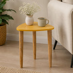 Avira Wooden Side Table, Small - Yellow