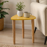 Avira Wooden Side Table, Small - Yellow