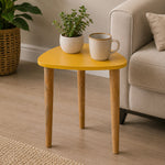 Avira Wooden Side Table, Small - Yellow