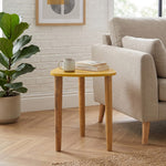 Avira Wooden Side Table, Small - Yellow