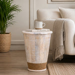 Elmor Wooden Side Table - Off White