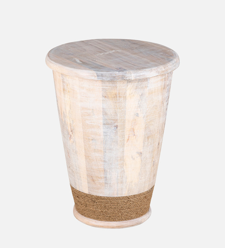 Elmor Wooden Side Table - Off White