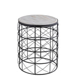 Solos Metal Side Table - Black & Natural