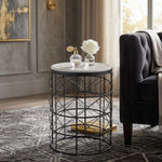 Solos Metal Side Table - Black & Natural