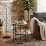 Solos Metal Side Table - Black & Natural