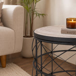 Solos Metal Side Table - Black & Natural