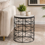 Solos Metal Side Table - Black & Natural