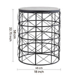 Iron Side Table with wooden Top For Home, Kitchen, Living Room And Office