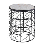 Iron Side Table with wooden Top For Home, Kitchen, Living Room And Office