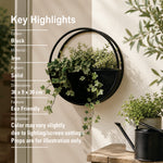 Wall Hanging Metal Planter For Home Decor, Living Room And Office