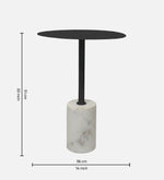 Emmy Metal & Marble Round Side Table For Indoor, Outdoor, Home And Office