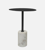 Emmy Metal & Marble Round Side Table For Indoor, Outdoor, Home And Office