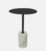 Emmy Metal & Marble Round Side Table For Indoor, Outdoor, Home And Office