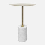 Emmy Metal Side Table With Marble Base - Gold