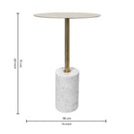Emmy Metal Side Table With Marble Base - Gold