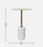 Emmy Metal & Marble Round Side Table For Indoor, Outdoor, Home And Office