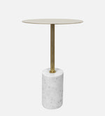 Emmy Metal & Marble Round Side Table For Indoor, Outdoor, Home And Office