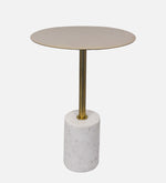 Emmy Metal & Marble Round Side Table For Indoor, Outdoor, Home And Office