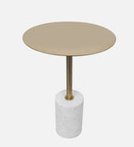 Emmy Metal & Marble Round Side Table For Indoor, Outdoor, Home And Office