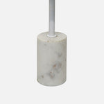 Emmy Metal Side Table With Marble Base - White