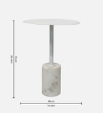 Emmy Metal & Marble Round Side Table For Indoor, Outdoor, Home And Office