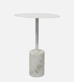 Emmy Metal & Marble Round Side Table For Indoor, Outdoor, Home And Office