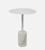 Emmy Metal & Marble Round Side Table For Indoor, Outdoor, Home And Office