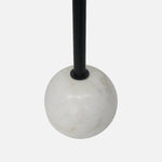 Emmy Metal Side Table With Round Marble Base - Black
