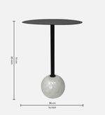 Stylish Metal & Marble Round Side Table For Indoor, Outdoor, Home And Office