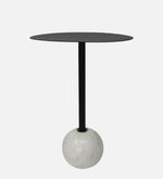 Stylish Metal & Marble Round Side Table For Indoor, Outdoor, Home And Office