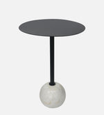 Stylish Metal & Marble Round Side Table For Indoor, Outdoor, Home And Office