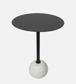 Stylish Metal & Marble Round Side Table For Indoor, Outdoor, Home And Office