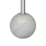 Emmy Metal Side Table With Round Marble Base - Silver