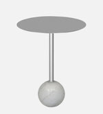 Stylish Metal & Marble Round Side Table For Indoor, Outdoor, Home And Office