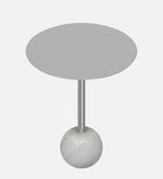 Stylish Metal & Marble Round Side Table For Indoor, Outdoor, Home And Office